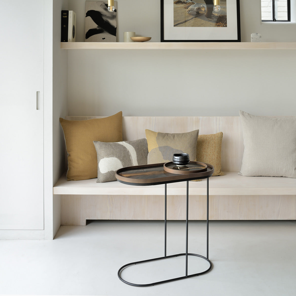 Table à plateau Oblong en métal et bois - L 69 cm 4