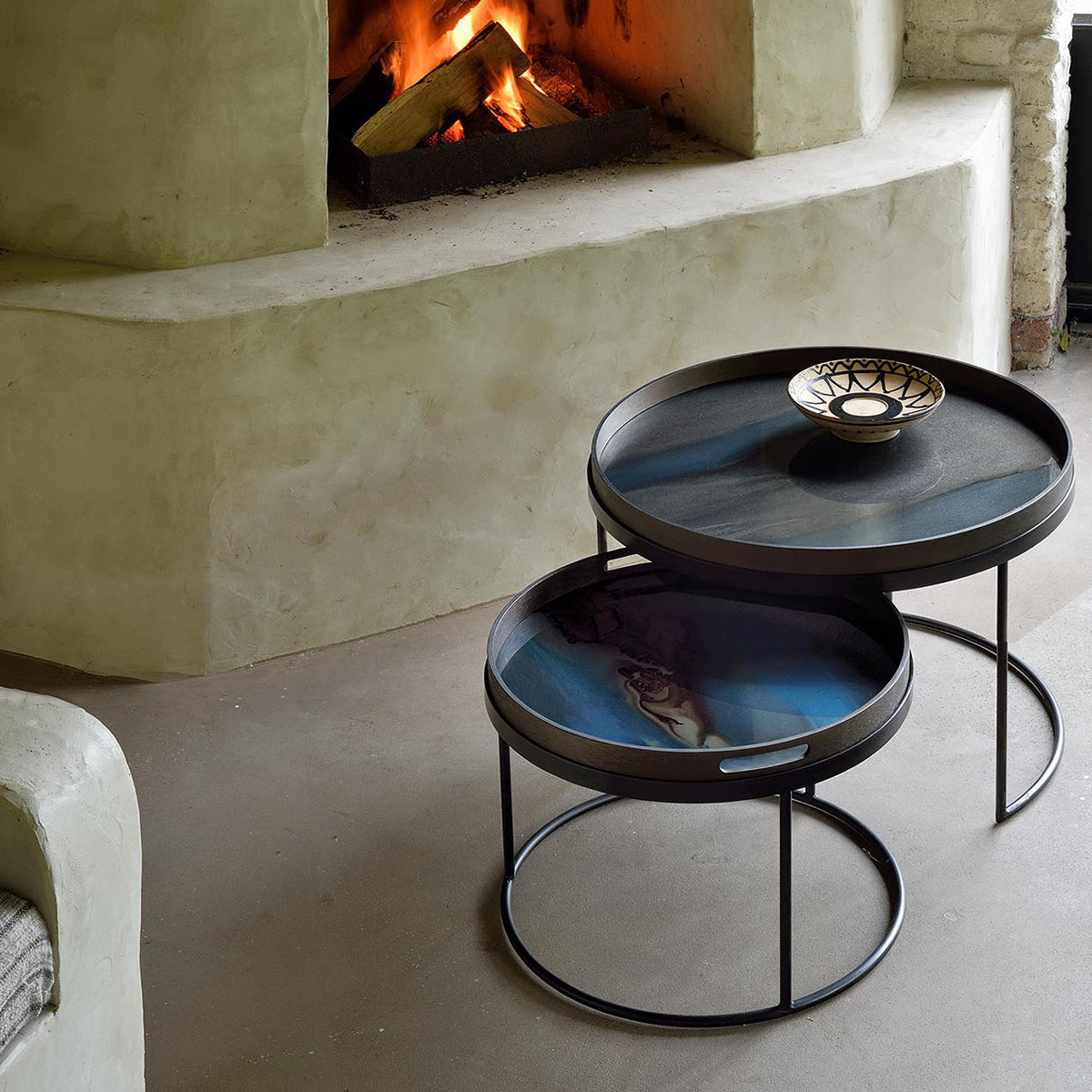 Set de 2 Tables basses pour plateaux ronds - Ø 62 cm & Ø 49 cm 3