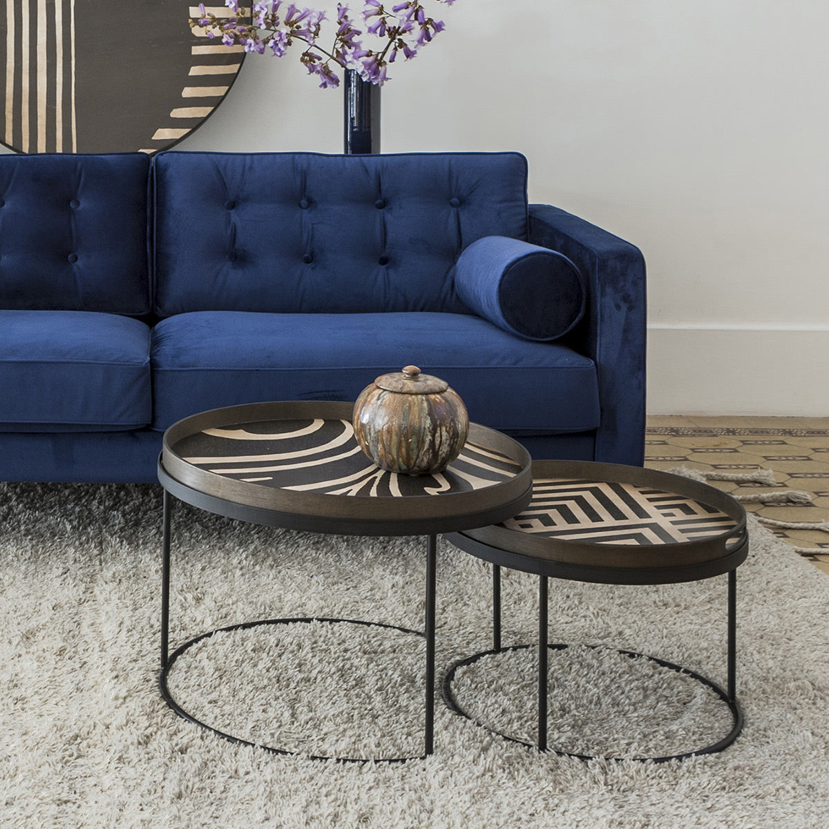 Set de 2 Tables basses pour plateaux ronds - Ø 62 cm & Ø 49 cm 4