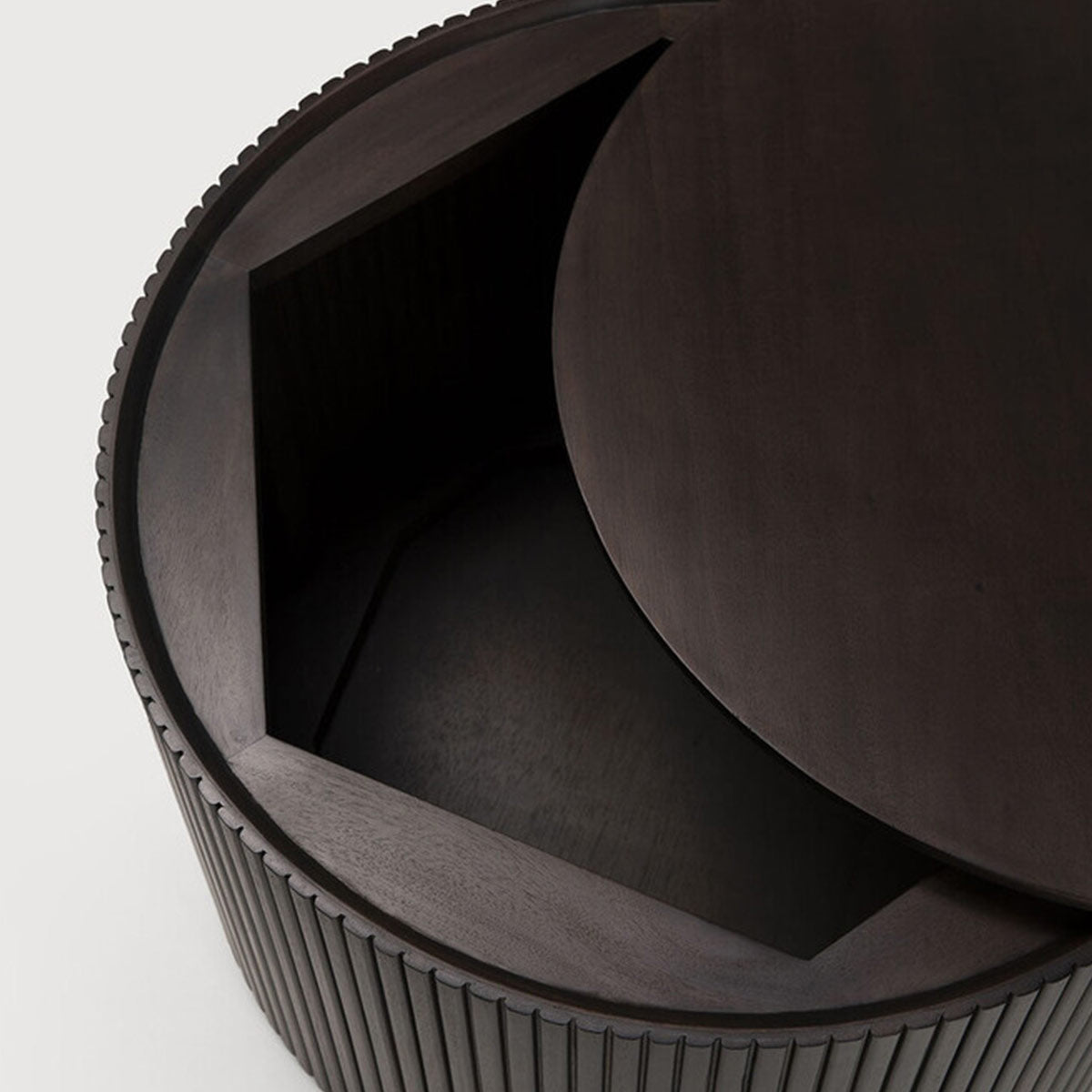 Table d'appoint ronde Roller Max en acajou - Marron 3