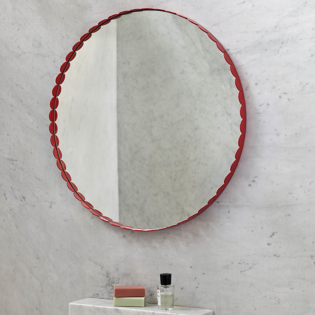 Miroir Arcs Rond - Ø 60 cm - Rouge 5