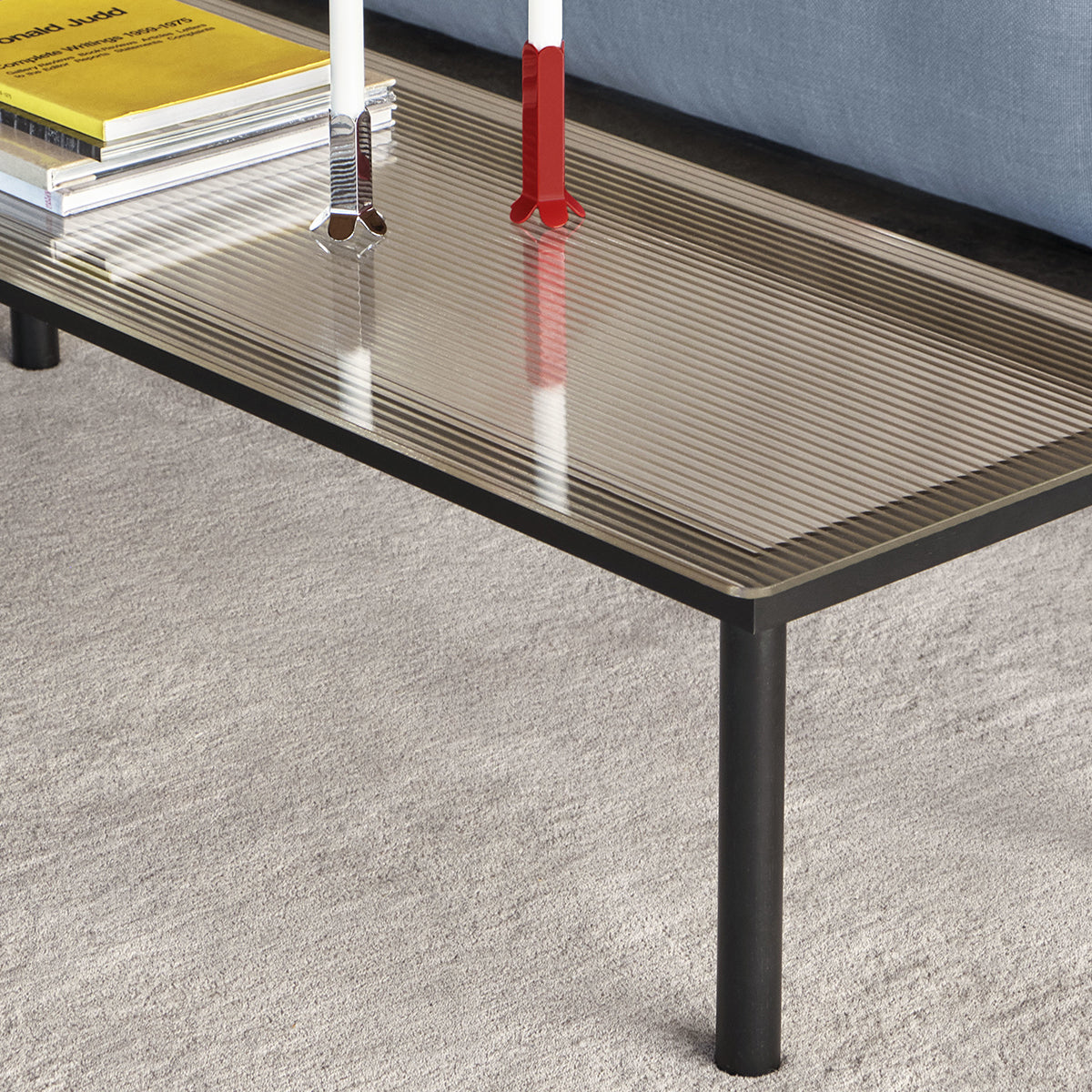 Table basse Kofi Chêne Massif Noir & Verre Clair - l 60 x L 60 x h 36 cm 3