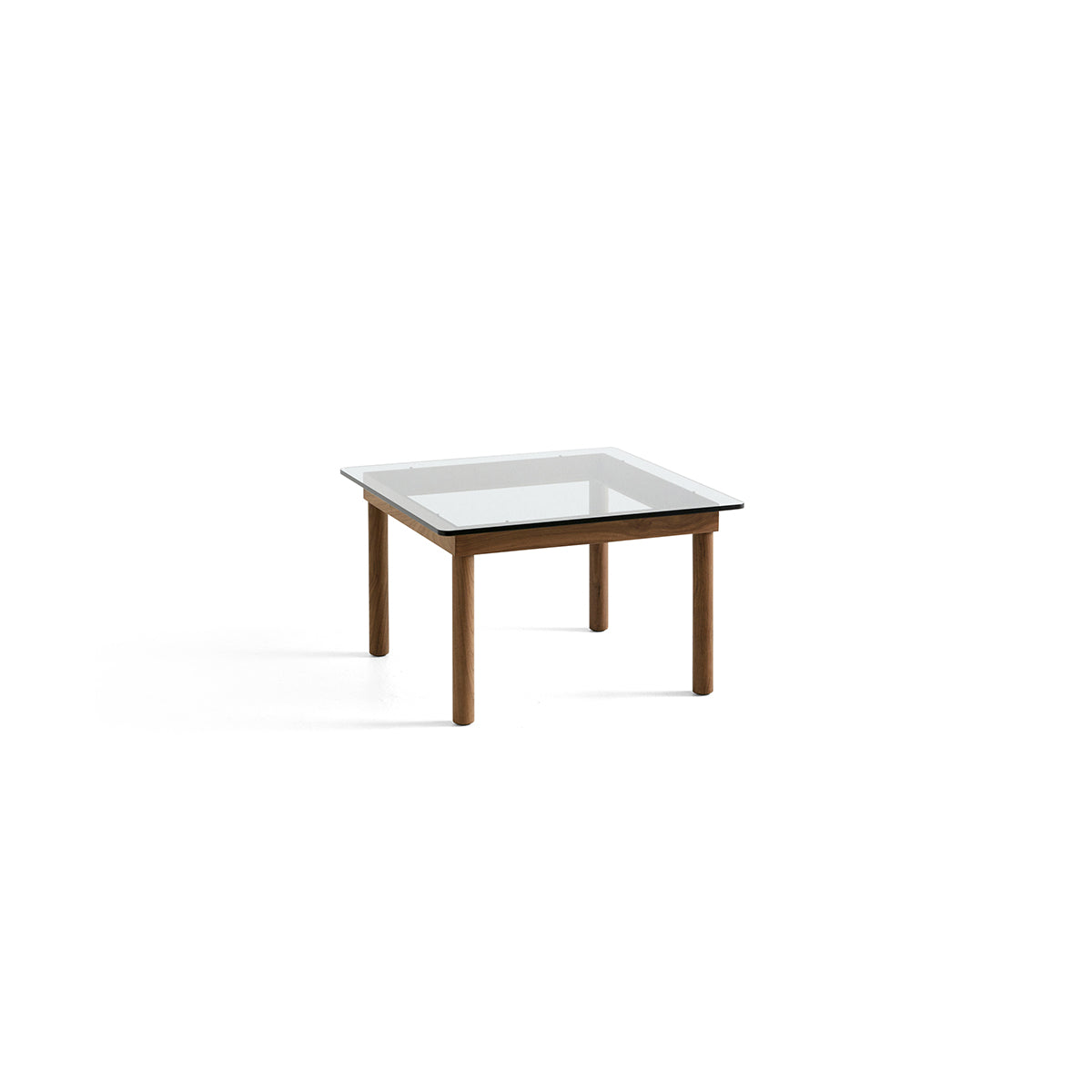 Table basse Kofi Noyer Massif & Verre Clair - l 60 x L 60 x h 36 cm