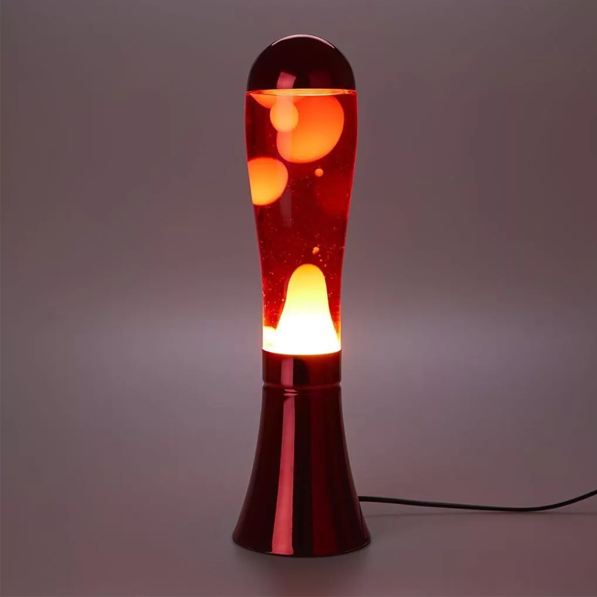 Lampe Lava Magma Rouge & Aluminium 3
