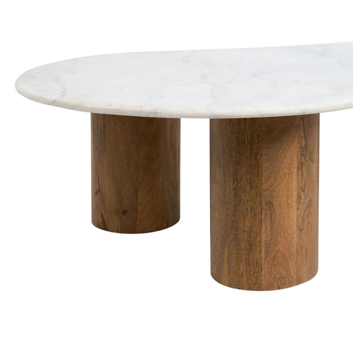 Table basse - Marbre blanc / bois - 135 x 80 x 35 cm 6
